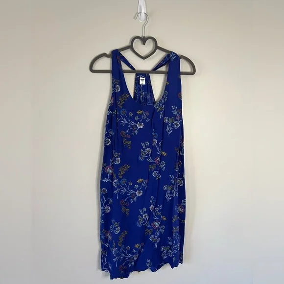 blue floral dress old navy Sleeveless Linen-Blend Mini Shift Dress